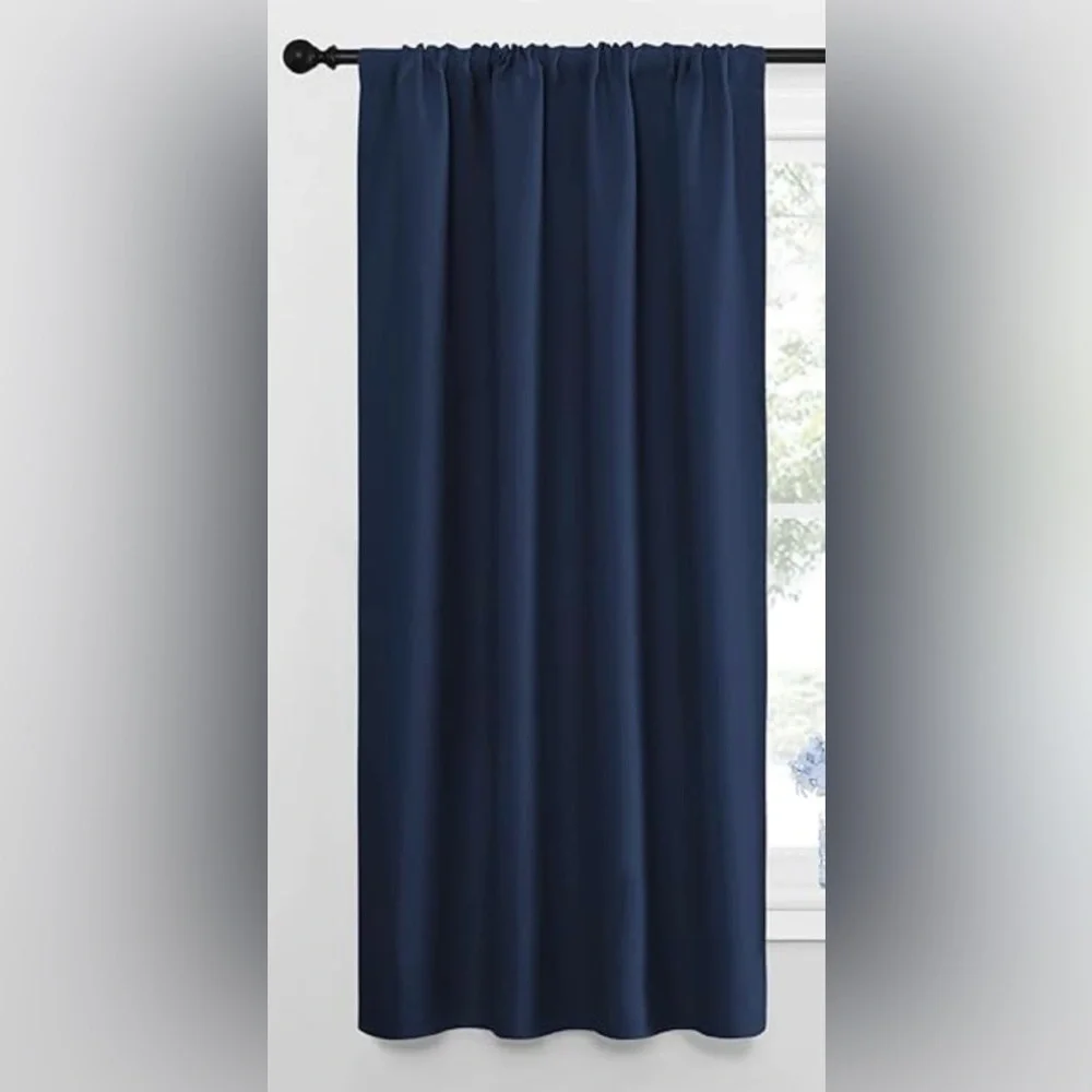 1 Blackout Curtain. Navy. 42x63” All Season Thermal Insulated. Rod Pocket. NWT